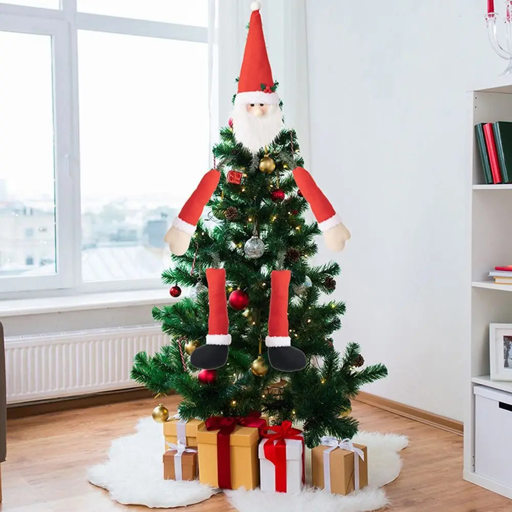 3D Christmas Decoration Supplies Creative Cute Hugging Tree Doll Pendant Three-dimensional Santa Claus DIY Decor Supplies