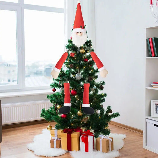 3D Christmas Decoration Supplies Creative Cute Hugging Tree Doll Pendant Three-dimensional Santa Claus DIY Decor Supplies