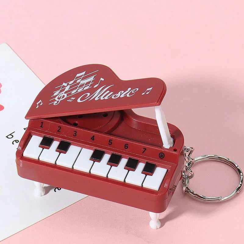 Mini Desktop Piano Keychain Cute Music Game Machine Colorful Bag Pendant Children's Educational Toy Easter Gift