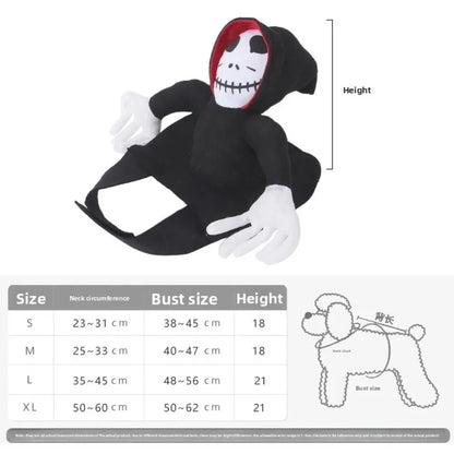 Halloween Pet Dog Costume Skeleton Reaper Rider Style Dog Cosplay Clothes Funny Riding Outfit Medium Large Dogs Party Dress‑up
