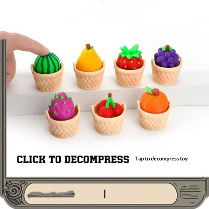 Fidget Clicker Decompression Toy 3D Printed Cute Fruit Shape Creative Anti-Stress Sensory Toy for Kids Adults Stocking Stuffer
