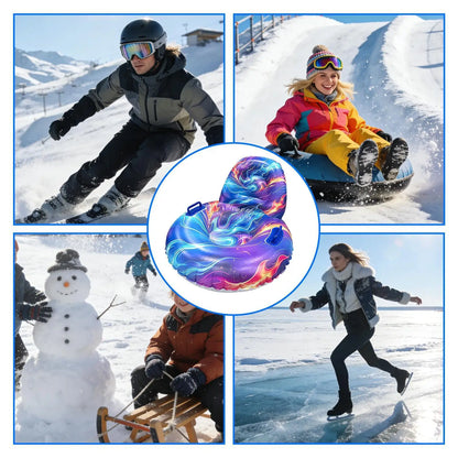 Snow Tubes For Adults Heavy Duty Cold Resistant Ergonomic Sleds Family Sledding Sports Beach Park Backyard Outdoor Winter