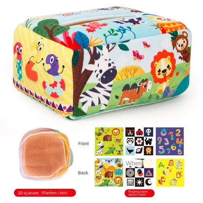 Montessori Tissue Box – Soft Sensory Pull Toy
