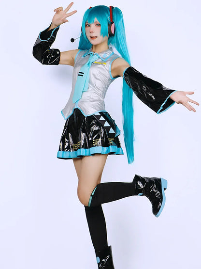 Cosplay Ensemble Complet En Cuir Argenté Tissu Costume  Cosplay Chapeaux Costume Tenue JK Robe De Marin Lycée Uniforme