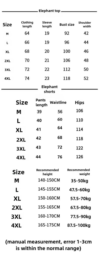 Creative Cute Cartoon Image Elephant Pajama Pants for Both Men and Women in Summer Elastic Home Loose Shorts Plush Pajama Pants