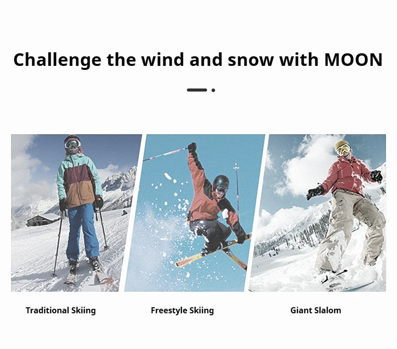 Moon Hot Selling Ski Snowboard Helmet ABS+EPS Integrated Goggle Shield Low Weight Adults Men Women Ski Helmet