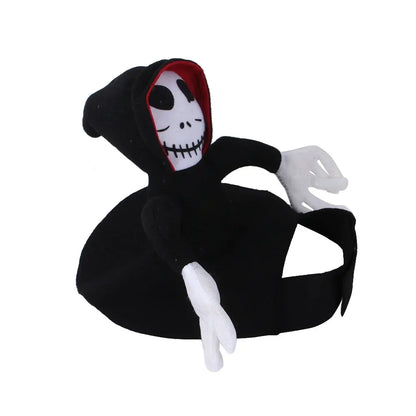Halloween Pet Dog Costume Skeleton Reaper Rider Style Dog Cosplay Clothes Funny Riding Outfit Medium Large Dogs Party Dress‑up