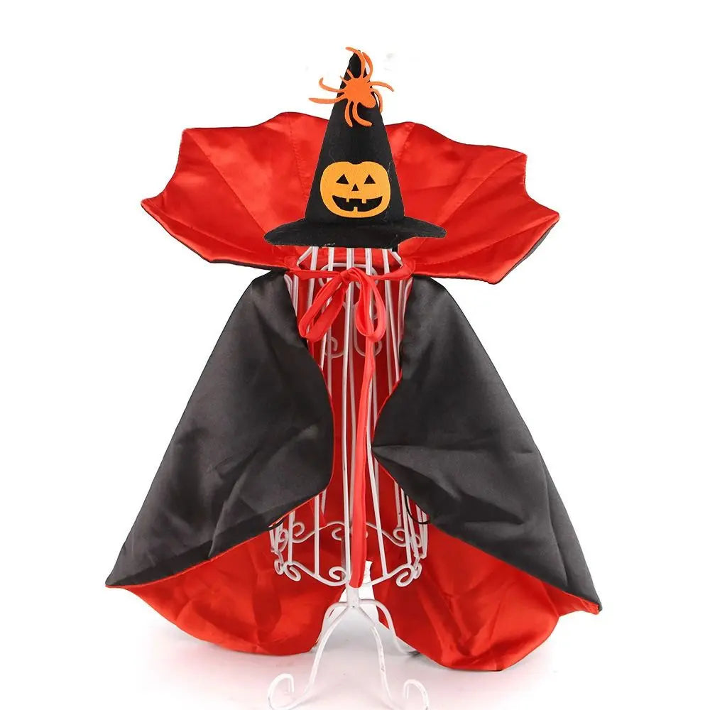 Stand-collar Halloween Pet Costume Comfortable Adjustable Cat Cosplay Cloak Soft Fabric Pet Supplies Kitten Puppy Dress Party
