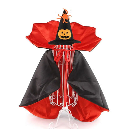 Stand-collar Halloween Pet Costume Comfortable Adjustable Cat Cosplay Cloak Soft Fabric Pet Supplies Kitten Puppy Dress Party