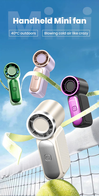Mini Fan Handheld Portable Outdoor Small Fan 5-speed Adjust Ultra Mini Fan Type-C Rechargeable Home Office Summer Cooling Fans