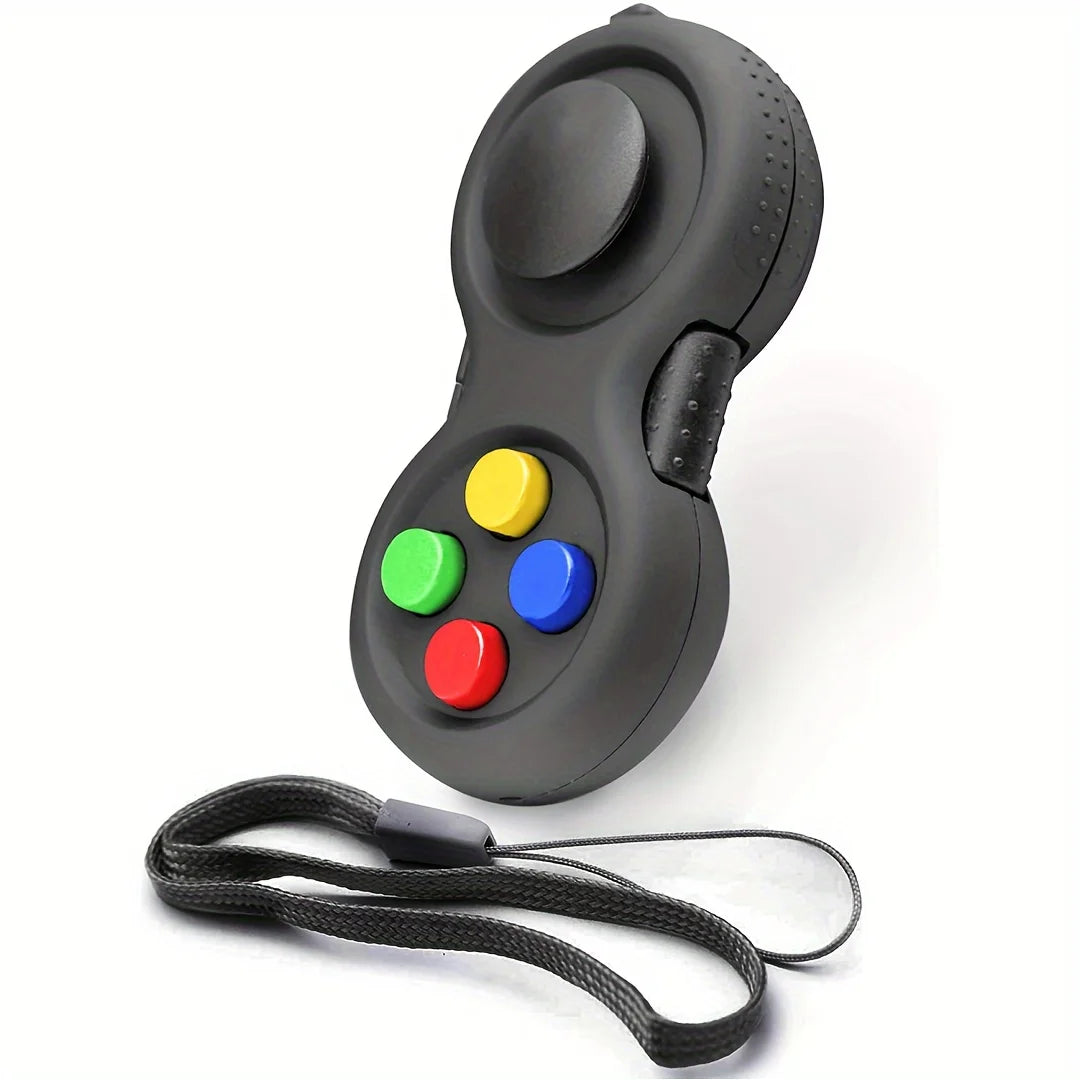 Fidget Pad with 8 Fidget Functions, Fidget Controller Stress Reducer, Toy Cube Relieves Stress and Anxiety