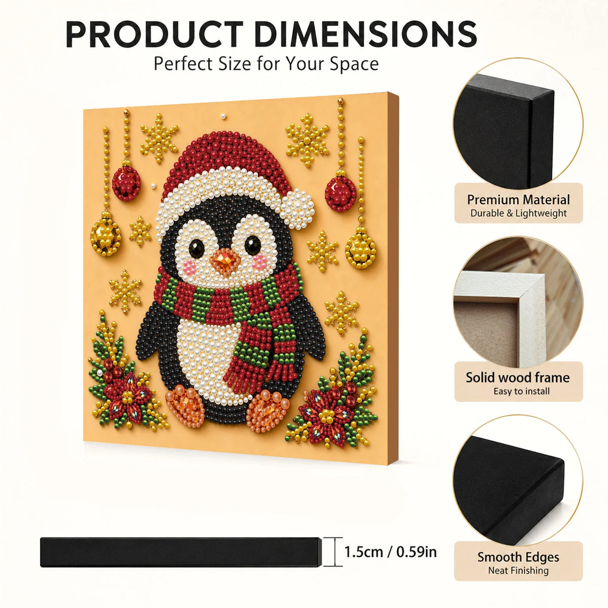 Christmas Decor DIY Santa Claus Snowman 3D Pearl Painting Diamond Art Kits for Beginners 20*20CM for Home Wall Decoration Gift