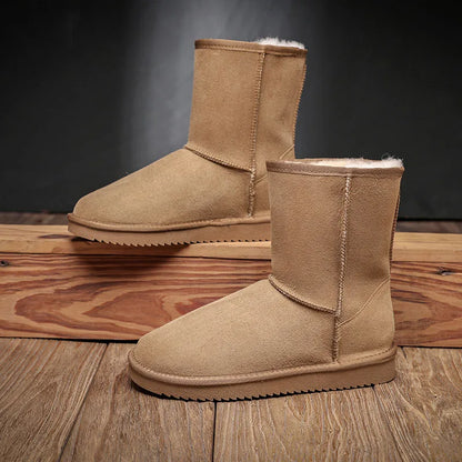 Snow Boots Men Waterproof Australia Winter Warm Shoes Non Slip Rubber Sole 100% Genuine Sheepskin Leather Big Size Wholesale