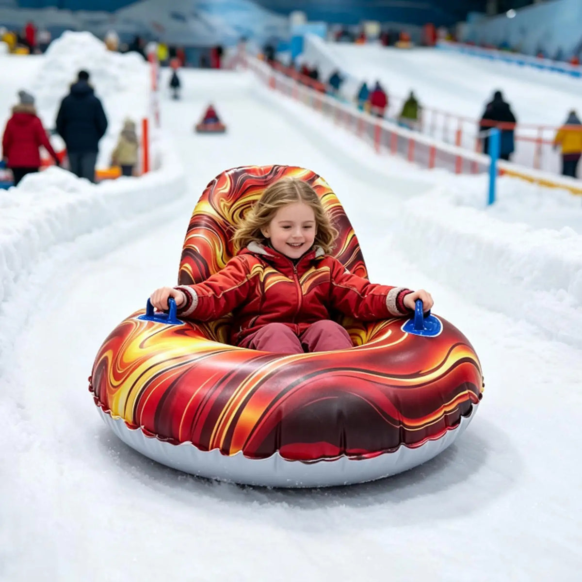 Snow Tubes For Adults Heavy Duty Cold Resistant Ergonomic Sleds Family Sledding Sports Beach Park Backyard Outdoor Winter