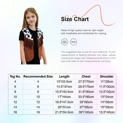 Kids Girl Boy Fringed Vest for Carnival Theme Party Tassels Top Open Front Waistcoat Child Halloween Western Cowboy Costumes