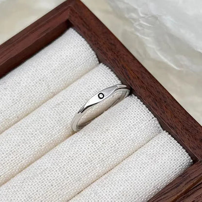 Elegant Initial Letter Alphabet Adjustable Thin Stackable Ring for Women Girl