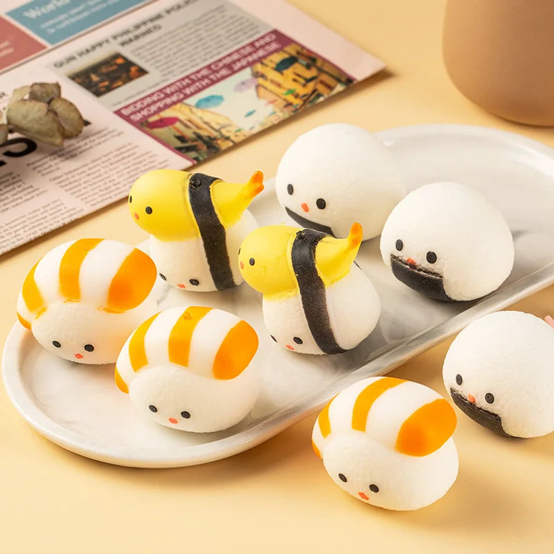 Sushi Squishy Food Simulation Toy Soft Sensory Squeeze Anti Stress Ball Mochi Squishy Abreact Vent Toy Party Gift Bag Stuffers