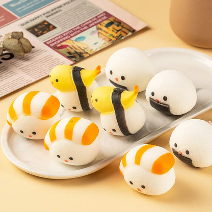 Sushi Squishy Food Simulation Toy Soft Sensory Squeeze Anti Stress Ball Mochi Squishy Abreact Vent Toy Party Gift Bag Stuffers