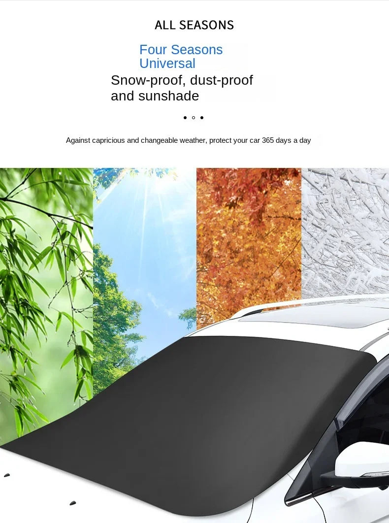 Car Magnetic Snow Shield Winter Front Windshield Cover Anti-frost Sun Protection Half Car Cover Insulated sunshade