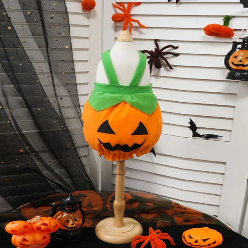 Halloween Pumpkin Pet Dress Funny Cosplay Costume For Small Dogs & Cats Cute Pumpkin  Skirt For Teddy & Kitten Halloween Outfit