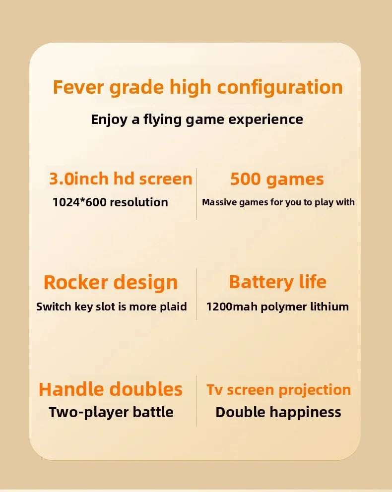 Retro Handheld Game Console LCD Screen Built-in 500-in-one Retro Nostalgic Classic Large-Screen Handheld Console