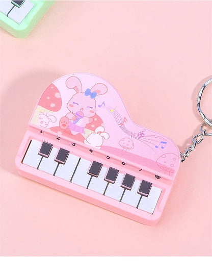 Mini Desktop Piano Keychain Cute Music Game Machine Colorful Bag Pendant Children's Educational Toy Easter Gift