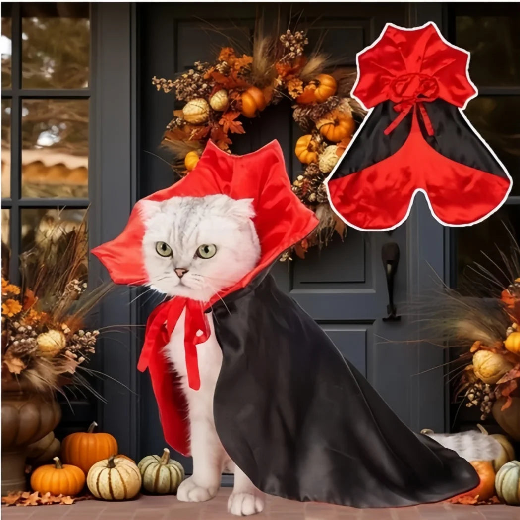 Halloween Dog Costumes Vampire Cape, Pet Cats Cosplay Costume Funny Clothes Cloak, Dog Mantle Apparel for Halloween Party