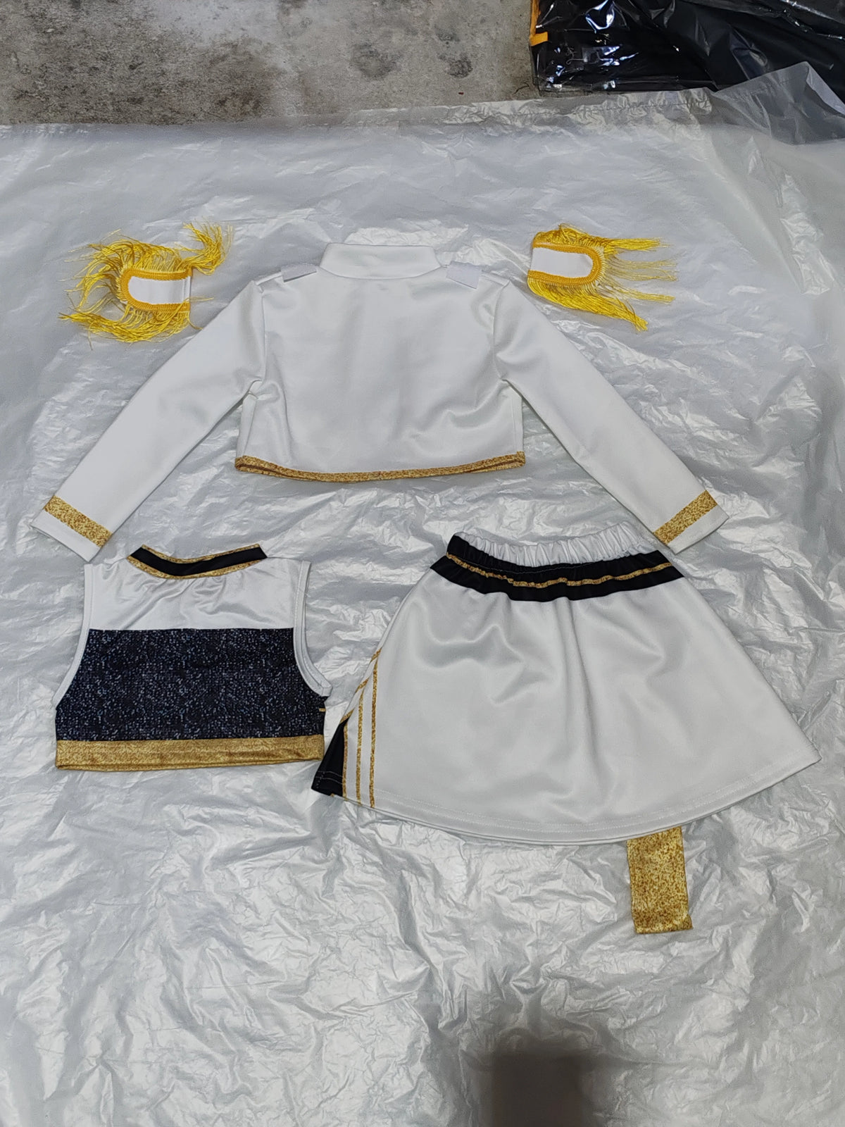 Kids Anime Cosplay Girl Costume Group Idol Singer Performance Show Black Golden Costume Child Halloween Party Clolthes Outfit
