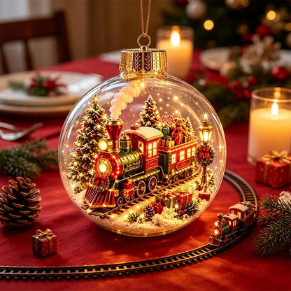 Christmas Story Decorations With Lights Creative Nutcracker Reindeer Snowman Glowing Christmas Tree Decor Pendant Crystal ball