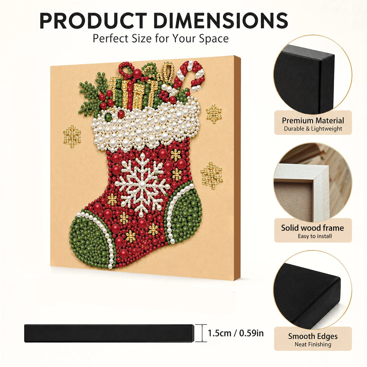 Christmas Decor DIY Santa Claus Snowman 3D Pearl Painting Diamond Art Kits for Beginners 20*20CM for Home Wall Decoration Gift