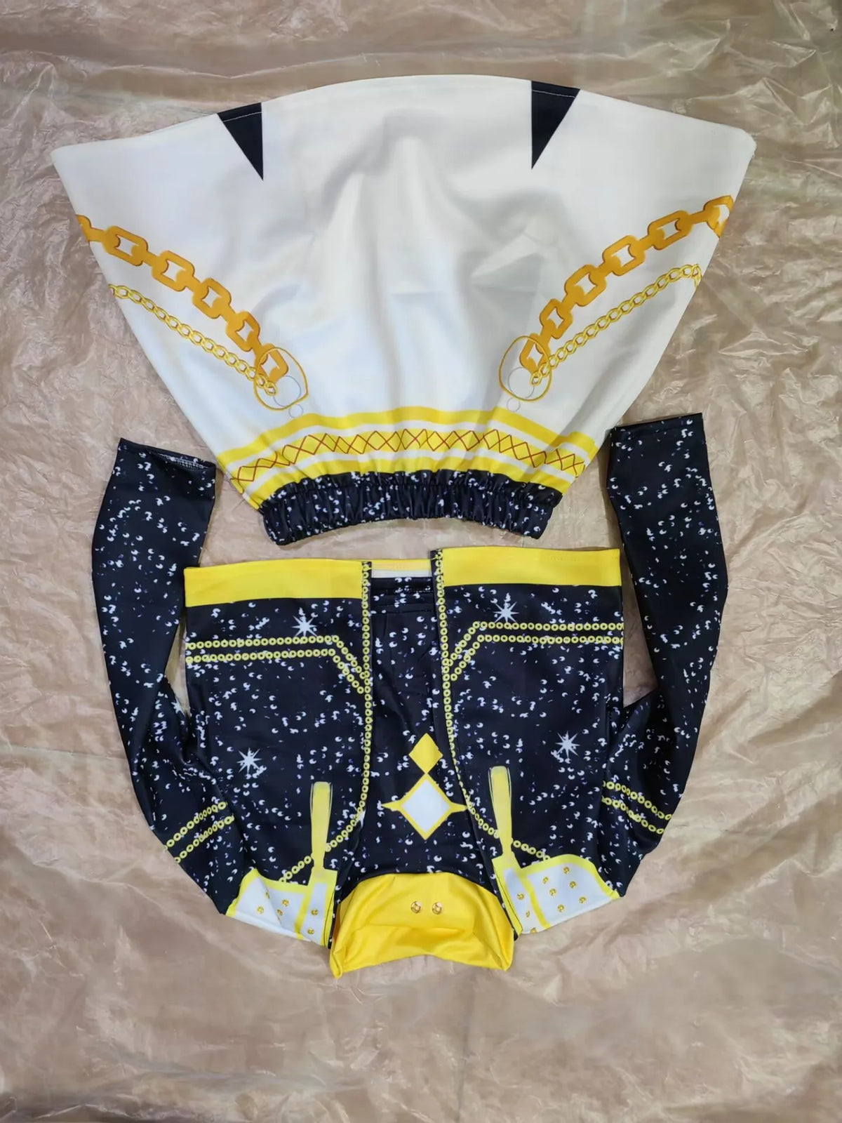 Kids Anime Cosplay Girl Costume Group Idol Singer Performance Show Black Golden Costume Child Halloween Party Clolthes Outfit