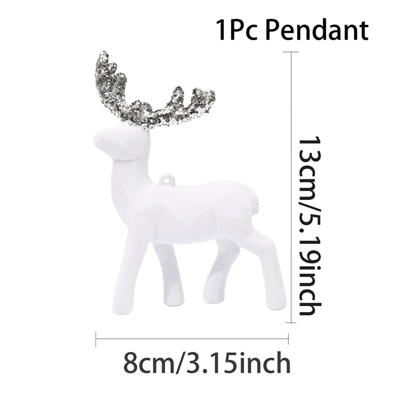 DIY Christmas Reindeer Ornaments Christmas Decorations For Home 2024 Christmas Tree Hanging Pendant Navidad Noel New Year Gifts