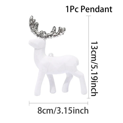 DIY Christmas Reindeer Ornaments Christmas Decorations For Home 2024 Christmas Tree Hanging Pendant Navidad Noel New Year Gifts