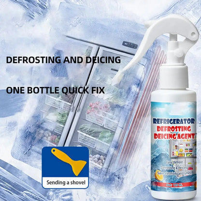 Freezer Frost Remover 100/120ml Fridge Freezer Defrosting Spray Ice Removal Spray Quickly Removes Ice Buildup Spray with Shovel