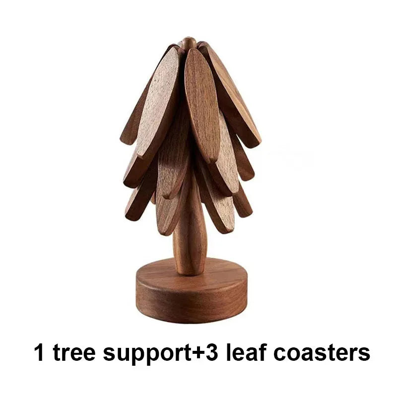 Christmas Tree Insulation Mat Solid Wood Dining Table Coaster Anti Scalding Mat Pot Mat Creative Personalized Home Decoration