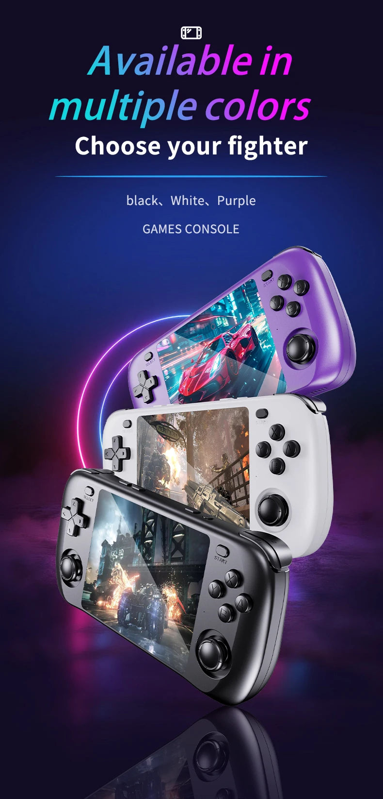 Retro Gaming Console H36S 2026 Handheld Portable Player IPS HD Display 64GB 128GB Open Source OS Classic Games