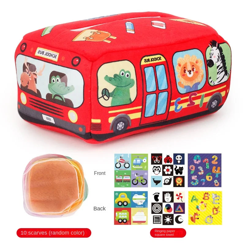 Montessori Tissue Box – Soft Sensory Pull Toy