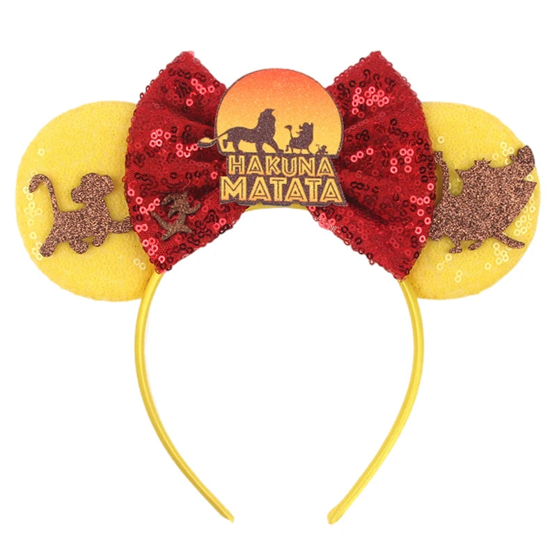 New Christmas Halloween Mouse Ears Headband Cartoon Sequin Bows Headband Birthday Party Princess Cosplay Costume For Women Adult