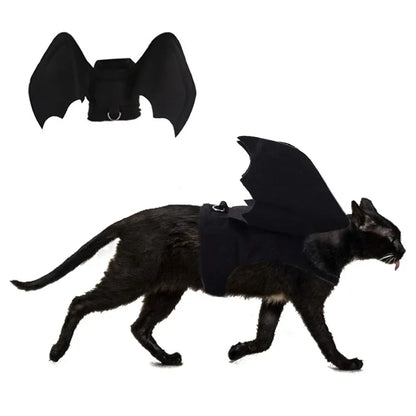 Halloween Cute Pet Clothes Black Bat Wings Harness Costume for Halloween Cosplay Cat Dog Halloween Party for Pet Supplies