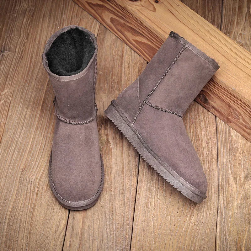 Snow Boots Men Waterproof Australia Winter Warm Shoes Non Slip Rubber Sole 100% Genuine Sheepskin Leather Big Size Wholesale