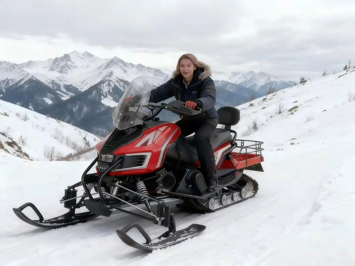 Adults Snowmobile Motorized Snow Mobile Sled Winter Outdoor Sports Ski Resort Entertainment Snow Scooter Sleigh