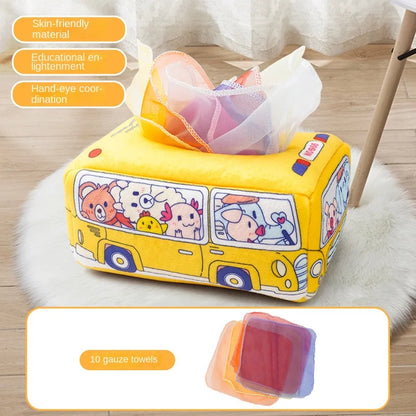 Montessori Tissue Box – Soft Sensory Pull Toy