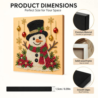 Christmas Decor DIY Santa Claus Snowman 3D Pearl Painting Diamond Art Kits for Beginners 20*20CM for Home Wall Decoration Gift