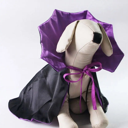 Stand-collar Halloween Pet Costume Comfortable Adjustable Cat Cosplay Cloak Soft Fabric Pet Supplies Kitten Puppy Dress Party