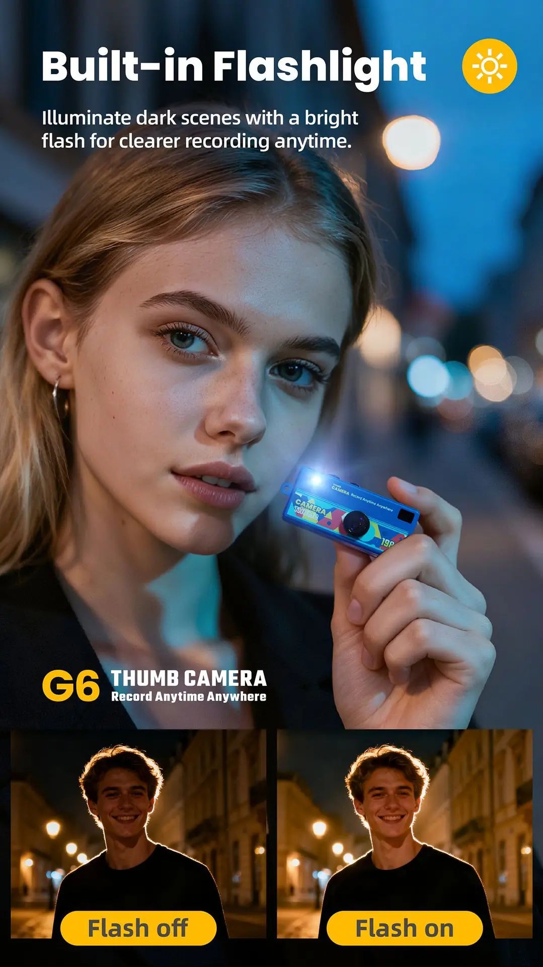 Mini Digital Camera 0.96 Inch Keychain Camera Retro Support Memory Card 1080P Very Small Camcorder Video Recorder with Flash