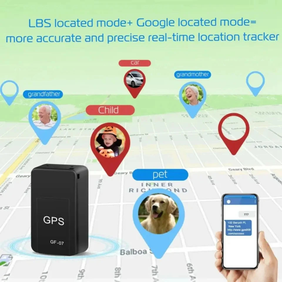 Mini Magnetic Gps Tracker Gf-07 for Car Real Time Tracking Anti-Lost Auto Locator Strong Magnetic Mount Sim Message Positioner