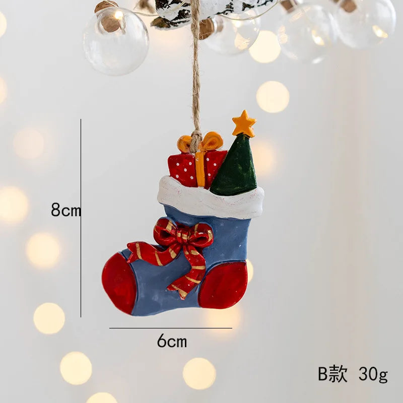 2022 Christmas Tree Decorations Christmas Resin Pendant Ornaments Home Decor DIY Kids Toys Gifts DIY Handmade Jewelry