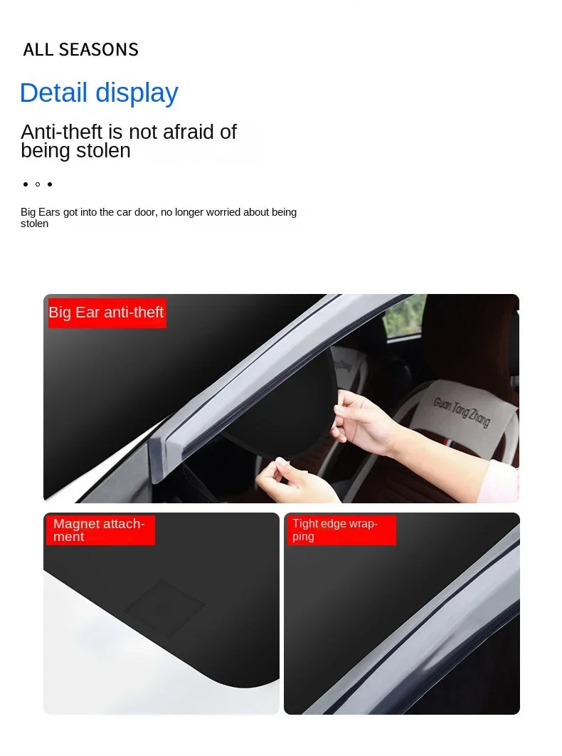 Car Magnetic Snow Shield Winter Front Windshield Cover Anti-frost Sun Protection Half Car Cover Insulated sunshade