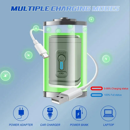 Mini Portable Air Pump with 1300mAh Battery USB Rechargeable to Inflate Deflate for Pool Floats, Air Bed, Vacuum Storage Bags