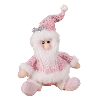 Christmas Decorations - Sitting Sequined Cartoon Doll Pendant Pink Reindeer,Snowman and Santa Claus Christmas Party Scene Props